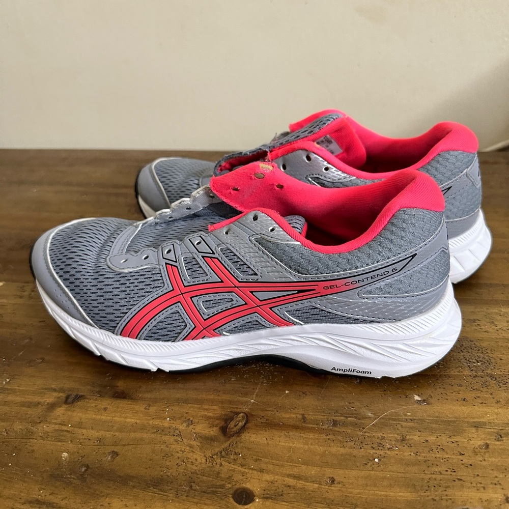 Women's ASICS GEL-Contend 6 Running Sneaker Sheet Rock/Diva Pin,size 6.5